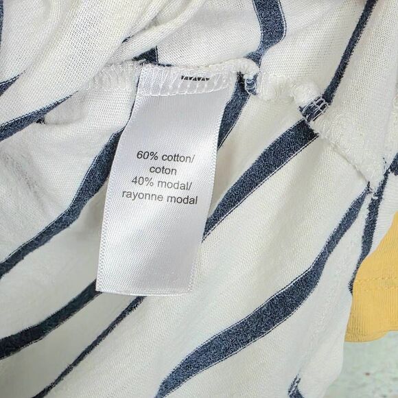 Maurices 24/7 Mustard Stripe Henley Top XS - Picture 5 of 6